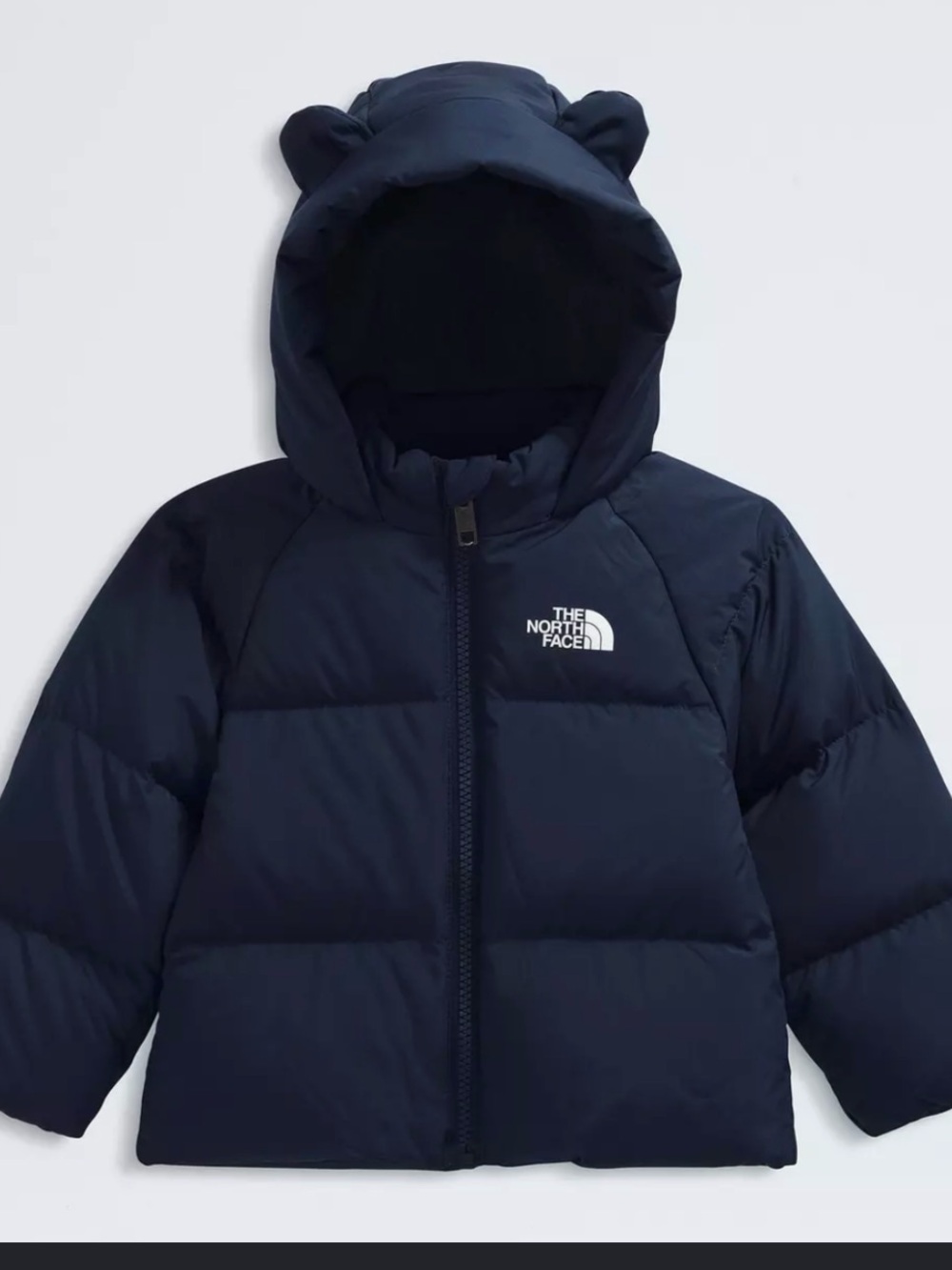 The North Face Navy Blue Kids Puffer Jacket with Hood Ears